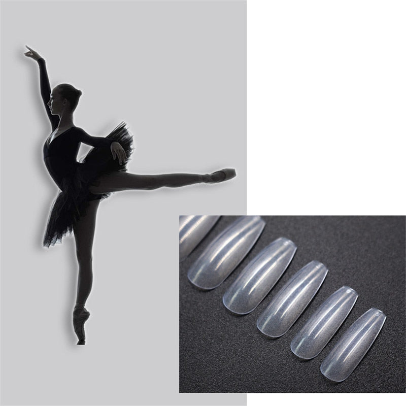 500 transparent natural fake nails