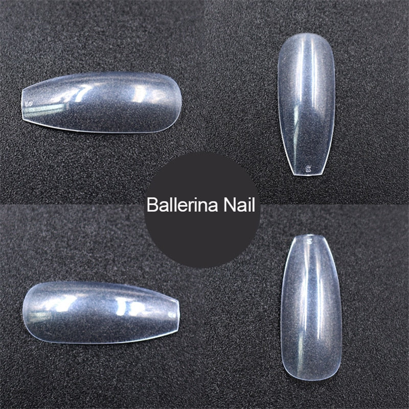 500 transparent natural fake nails