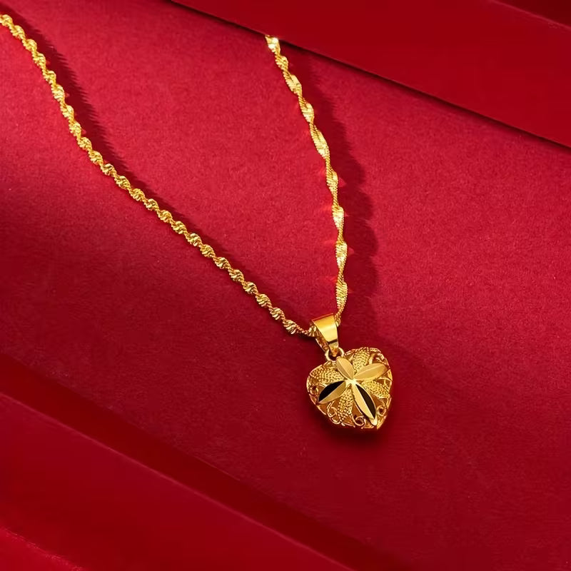 Gold Heart Necklace for Women